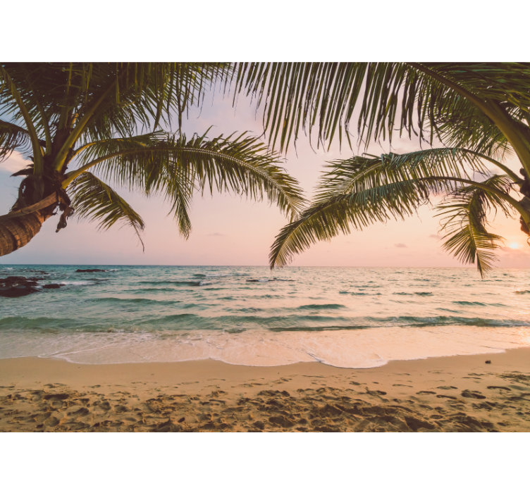 Fototapety do łazienki z idyllicznym krajobrazem plaży - TenStickers