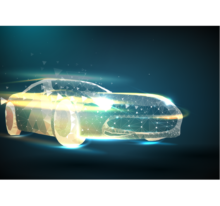 Fototapeta z pojazdami w geometrycznym ruchu - TenStickers