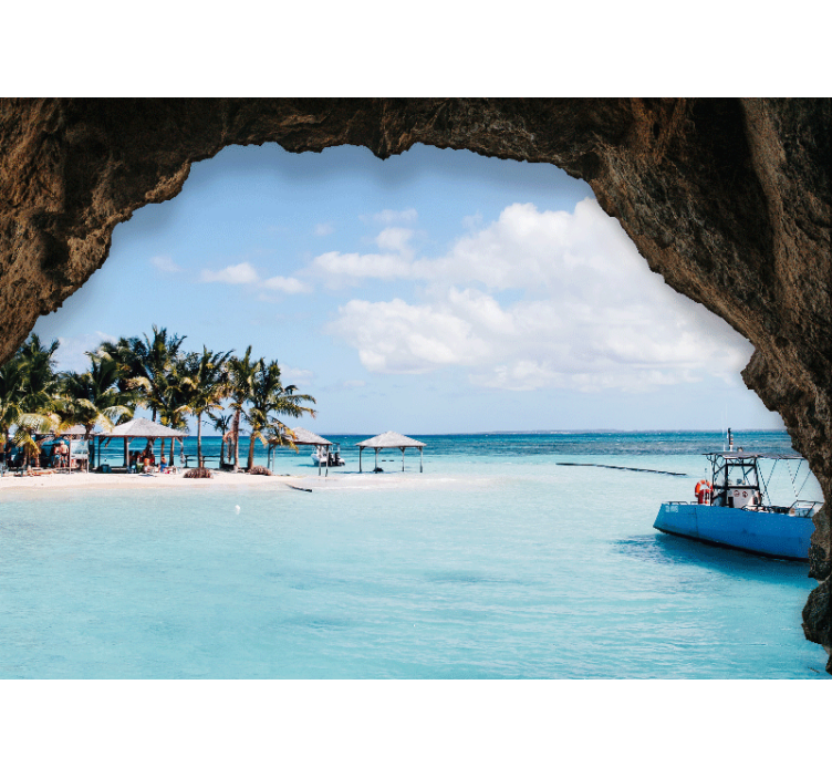 Krajobraz morski z jaskini 3d fototapeta - TenStickers