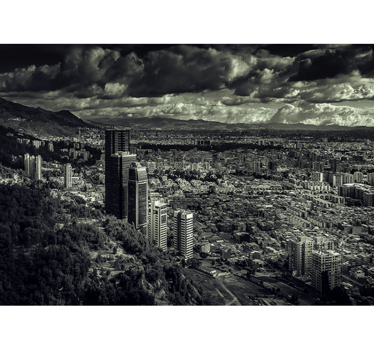 Fototapeta miasto widok na górski krajobraz miejski - TenStickers