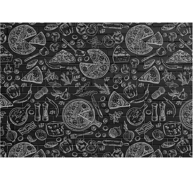 Fototapeta do kuchni ilustracja kulinarnych przysmaków - TenStickers