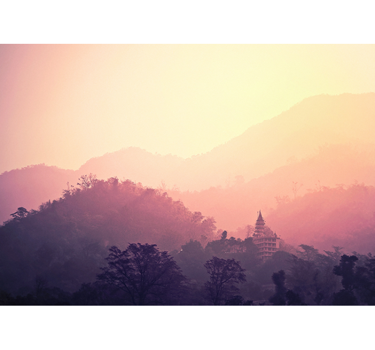 Fototapeta natura widok na górską świątynię - TenStickers