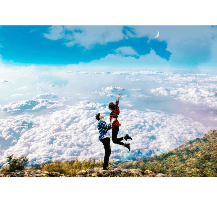 Romantyczna fototapeta para nad ziemią - TenStickers