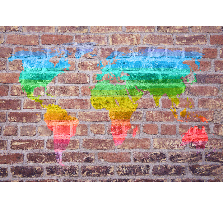 Fototapeta z mapą świata w kolorowym ujęciu - TenStickers