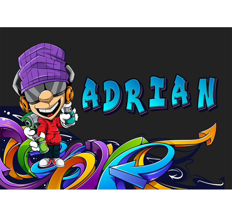 Graffiti i młody chłopak urban art fototapeta - TenStickers