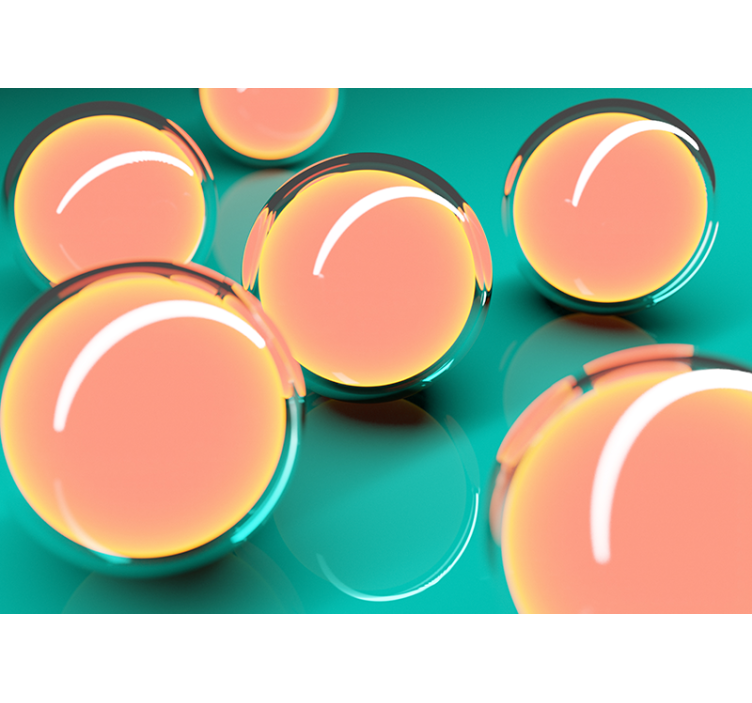 Fotoapeta abstrakcyjna pływające przezroczyste kule - TenStickers