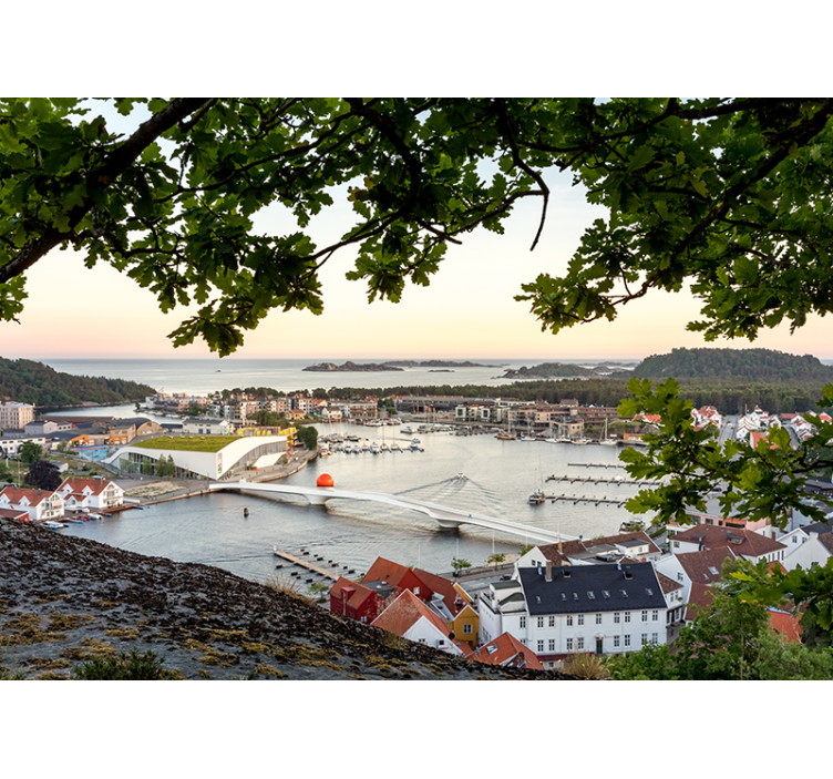 Fototapeta miasto urokliwy widok nadmorski - TenStickers