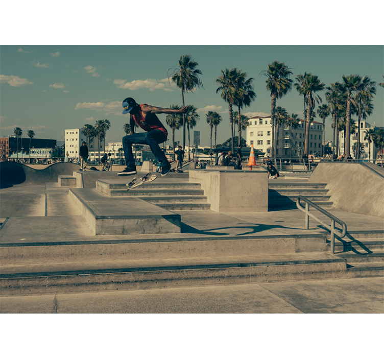 Fototapeta street art skateboardzista w akcji - TenStickers