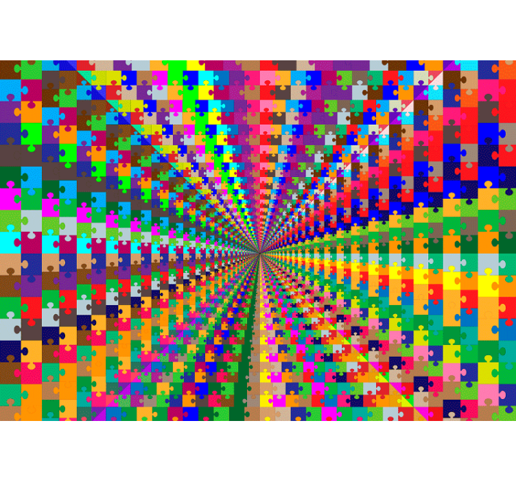 Fototapeta 3D eksplozja puzzli - TenStickers