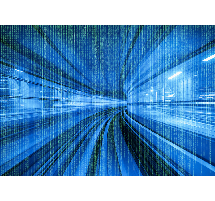 Fotoapeta abstrakcyjna dynamiczny przepływ cyfrowy - TenStickers