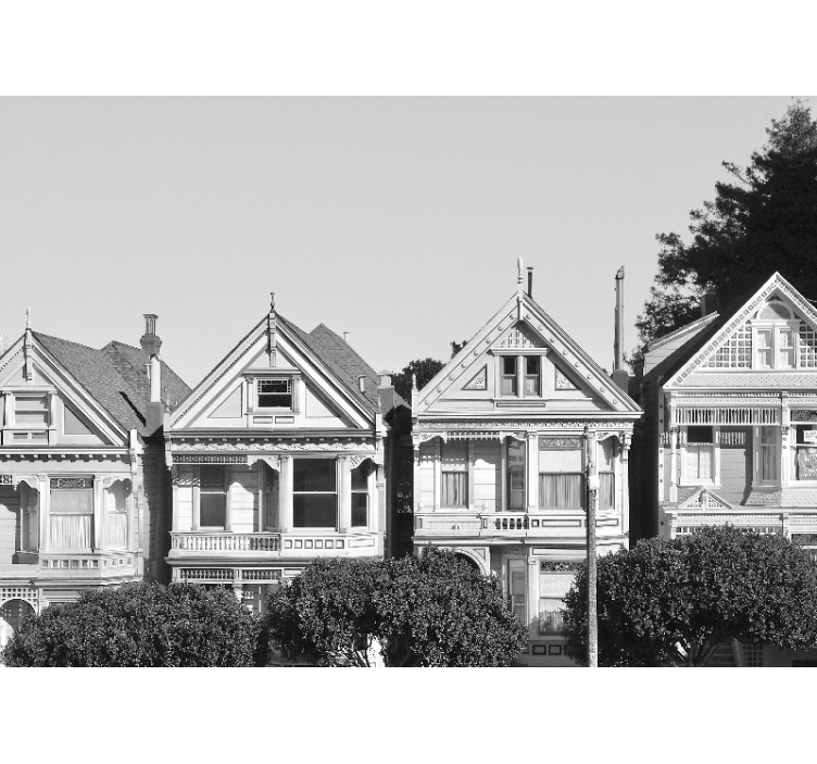 Fototapeta z miastem szereg domu wiktoriańskiego - TenStickers