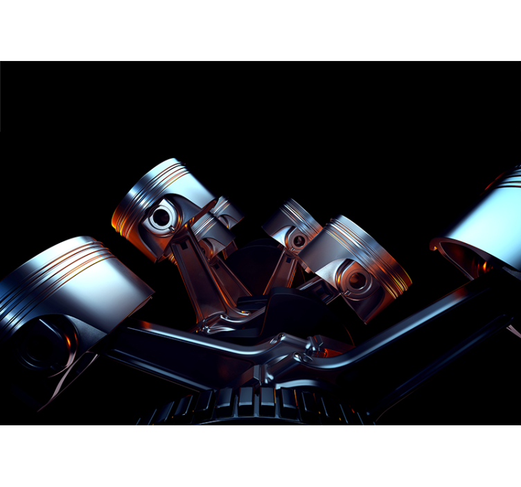 Fototapeta z pojazdami detal elementów silnika - TenStickers