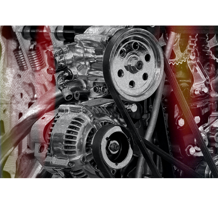 Fototapeta z pojazdami z bliska na elementy silnika - TenStickers