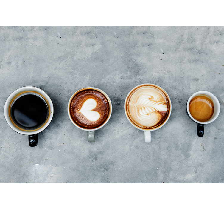 Tapeta ścienna Cztery różne kawy - TenStickers