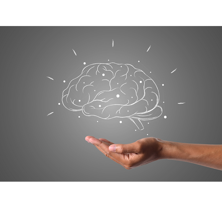 Fototapeta w napisy wizualizacja koncepcji mózgu - TenStickers