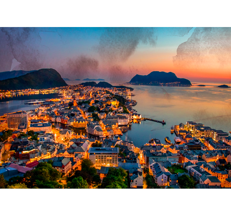 Fototapeta miasto malowniczy widok na wybrzeże - TenStickers