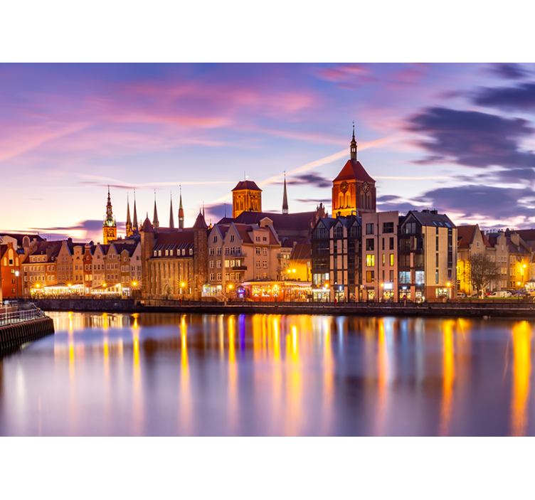 Fototapeta miasto z zabytkową architekturą nad rzeką - TenStickers