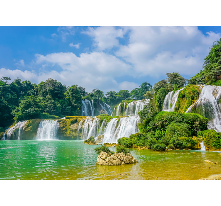 Fototapeta wodospad widok na spokojne wodospady - TenStickers