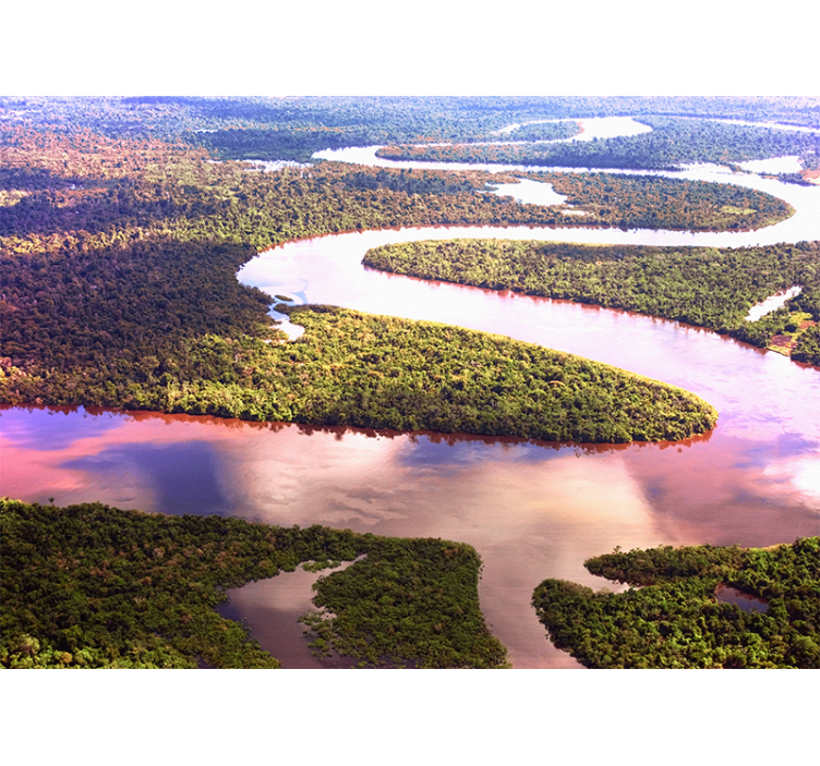 Fototapeta krajobraz kręta rzeka w krajobrazie - TenStickers