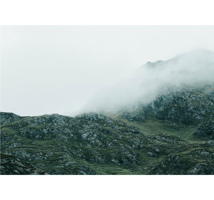 Fototapeta góry widoki w gęstej mgle - TenStickers