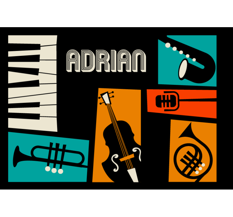 Fototapeta muzyka instrumenty muzyczne w żywych kolorach - TenStickers