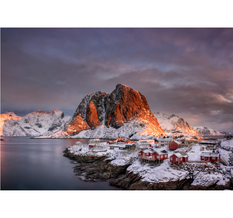 Fototapeta góry zasypane śniegiem o zmierzchu - TenStickers