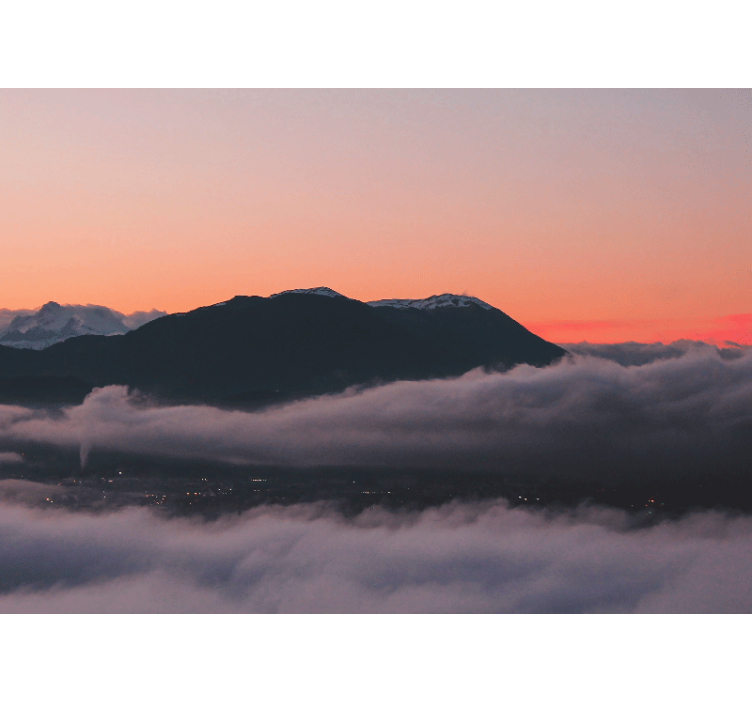 Fototapeta krajobraz widok górskiego zachodu słońca - TenStickers