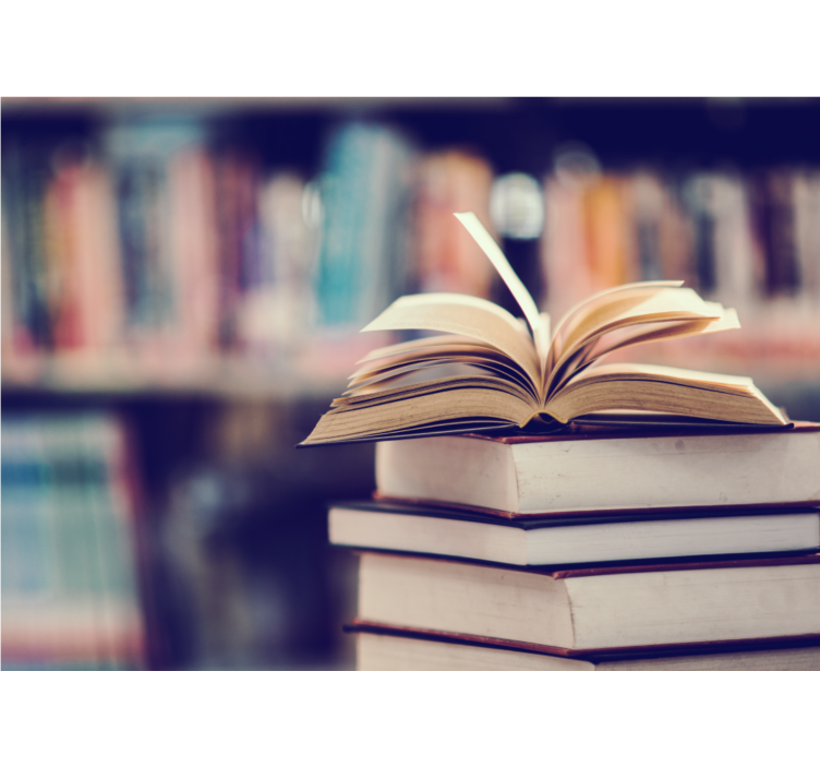 Fototapeta artystyczna stos otwartych książek - TenStickers