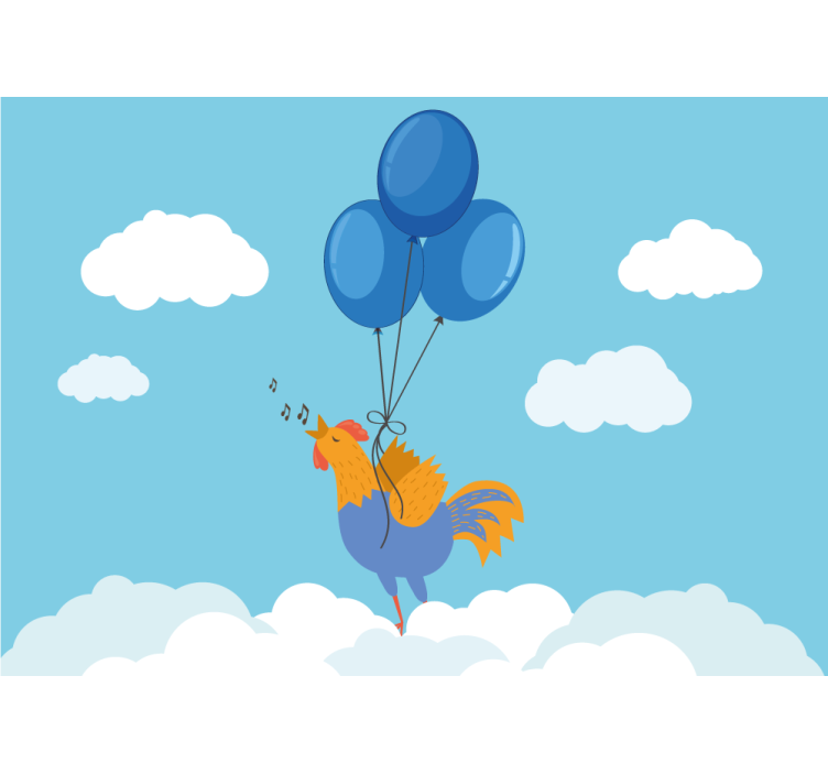 Fototapeta do pokoju dziecka balony Śpiewającego koguta - TenStickers