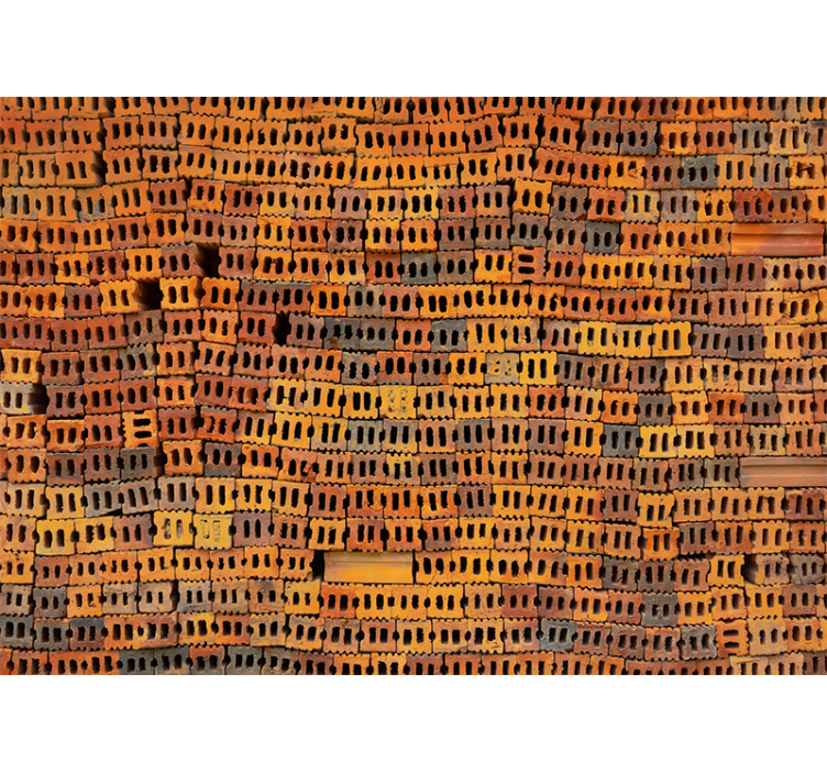Fototapeta cegła wzór cegieł ułożonych w stosy - TenStickers