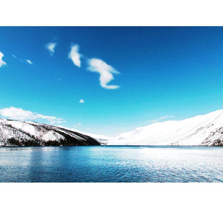 Fototapeta krajobraz gór ze śniegiem na szczytach - TenStickers