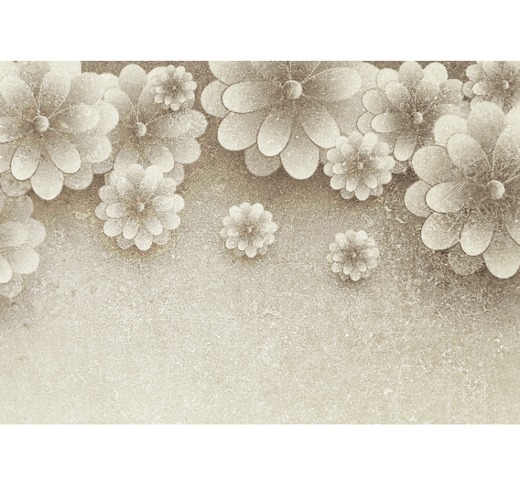 Fototapeta w kwiaty eleganckie kwiatowe elementy - TenStickers