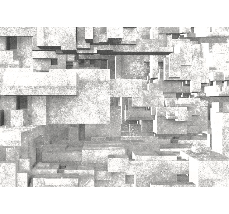 Tapeta 3D na ścianę Kostki z białego marmuru - TenStickers