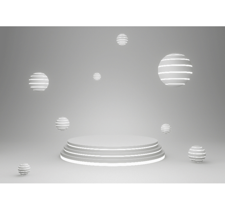 Fotoapeta abstrakcyjna w geometryczne unoszące się kształty - TenStickers