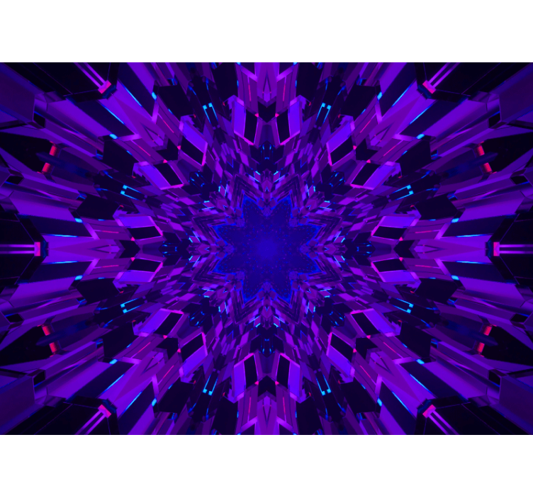 Tapeta 3D fioletowe i niebieskie kryształowe odłamki - TenStickers