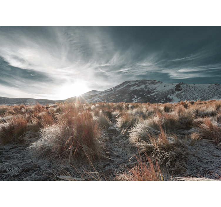 Fototapeta krajobraz wschód słońca w górach - TenStickers