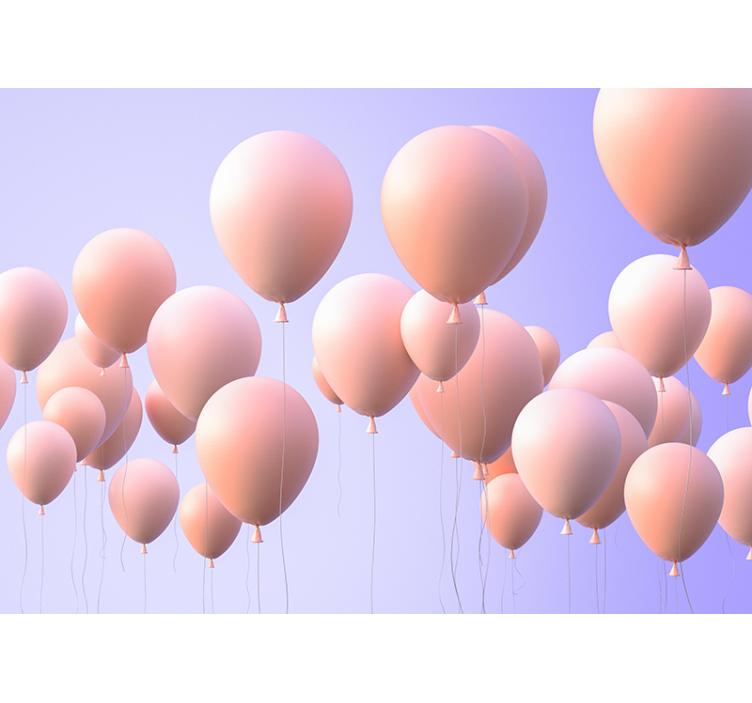 Fototapeta w serca radosne chwile z balonami - TenStickers