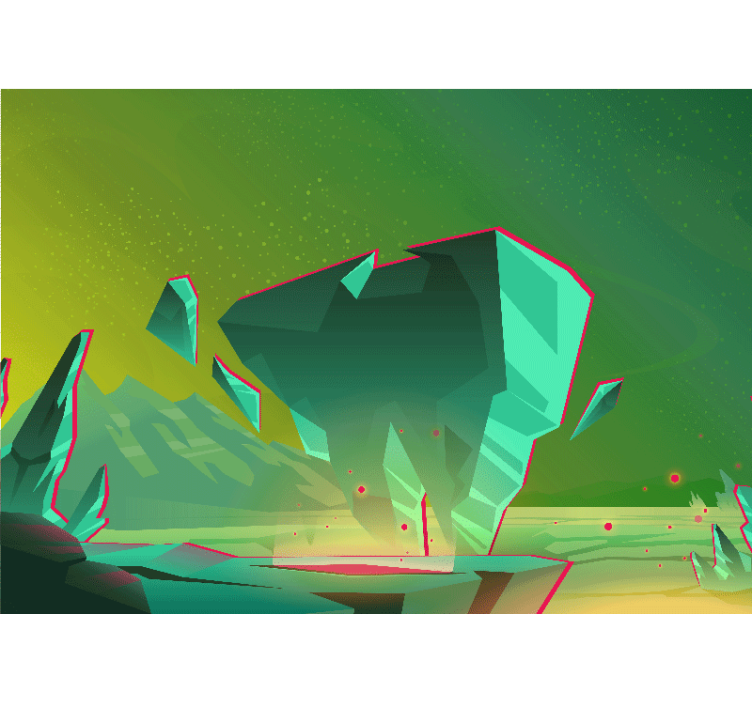 Fotoapeta abstrakcyjna w geometryczne zielone kształty - TenStickers