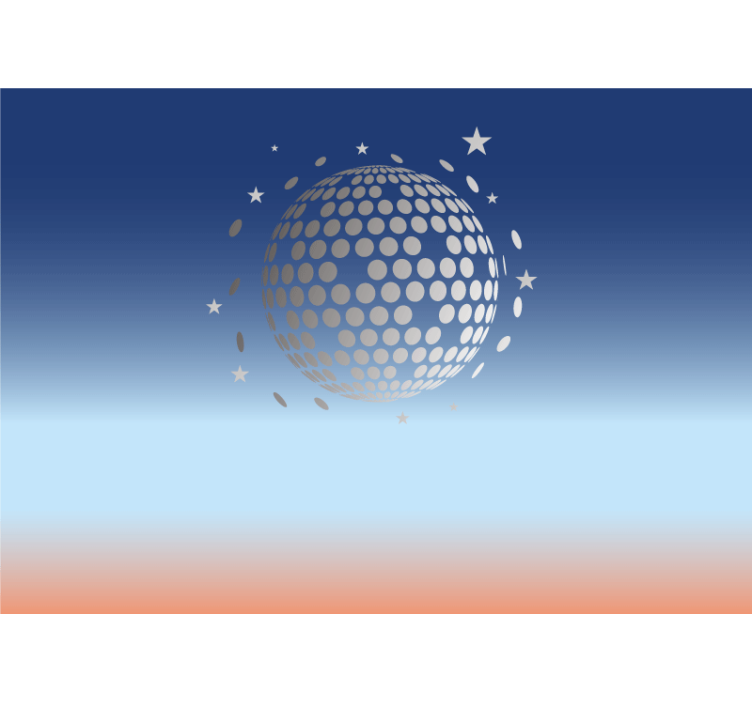 Fototapeta muzyka w designie kuli dyskotekowej - TenStickers