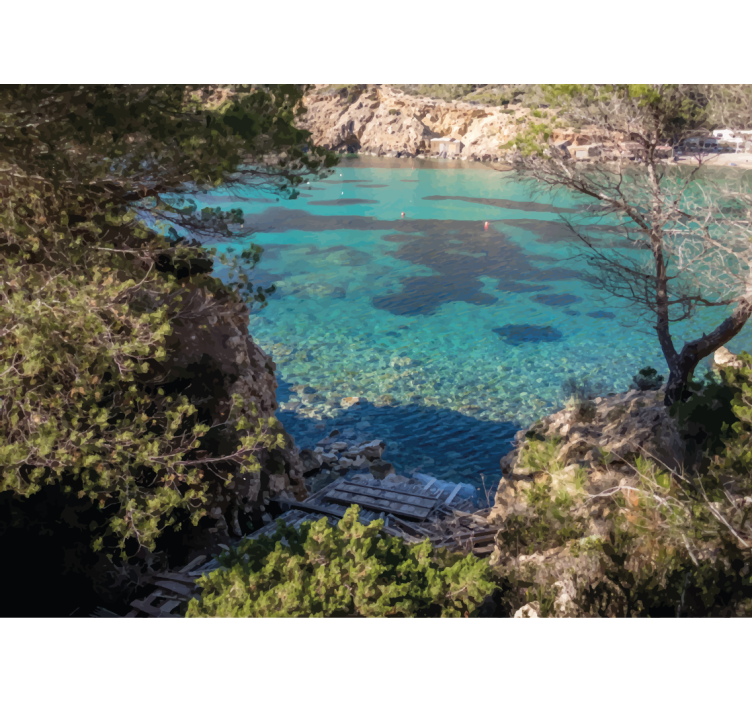 Tapetya natura przejrzysta scena nadmorska - TenStickers