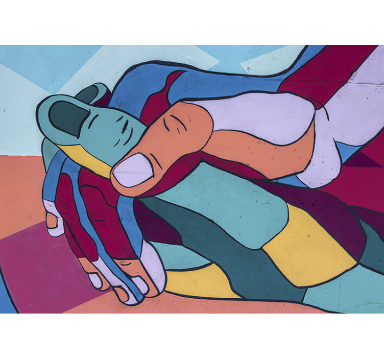 Fototapeta w serca kolorowy uścisk rąk - TenStickers