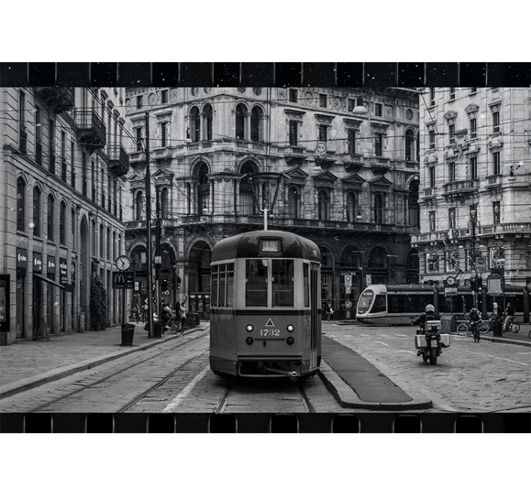 Fototapeta miasto historyczne skrzyżowanie tramwajowe - TenStickers