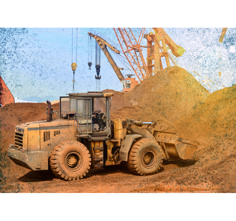 Fototapeta z pojazdami maszyny budowlane ładowarki - TenStickers