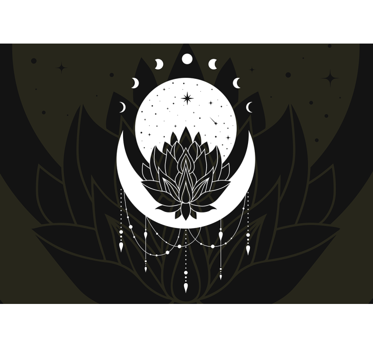 Fototapeta mandala wzór księżyca lotosu - TenStickers