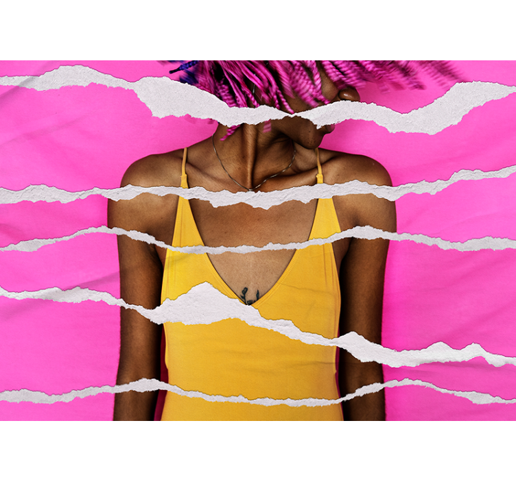 Fototapeta ludzie efekt podartego papieru - TenStickers