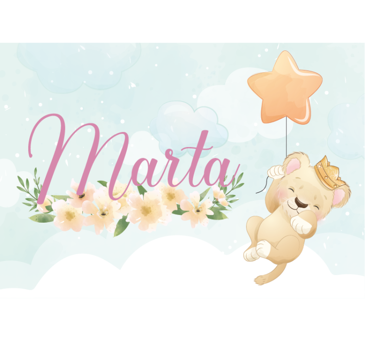 Fototapeta do pokoju dziecka z uroczym lwem balonem - TenStickers