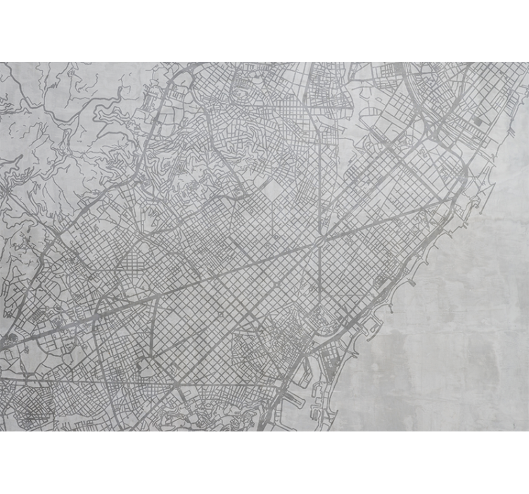 Fototapeta miasto szczegółowa mapa miasta - TenStickers