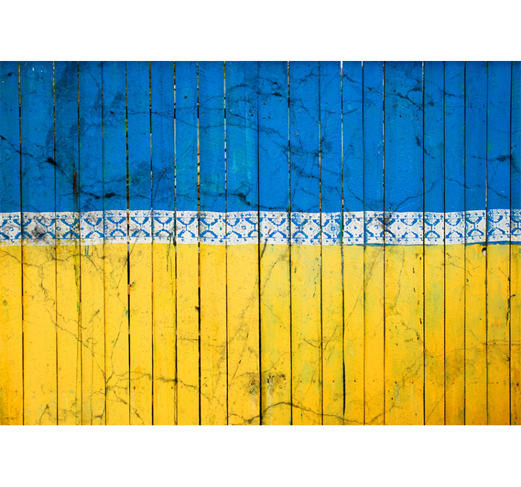 Fototapeta miasto w wzór drewnianych desek - TenStickers