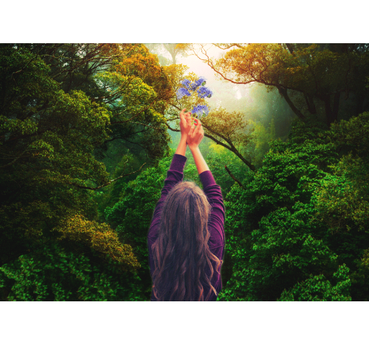 Fototapeta natura sięgająca po kwiaty - TenStickers