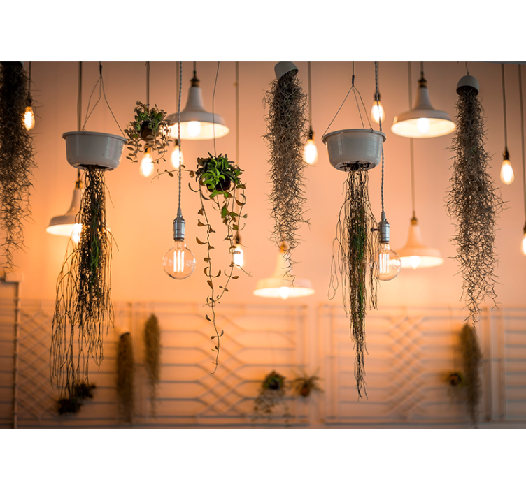 Fototapeta natura z wiszącymi akcentami zieleni - TenStickers